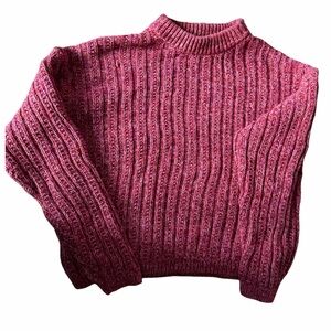 Universal Thread Vintage Red and Pink Ribbed Turtleneck Sweater